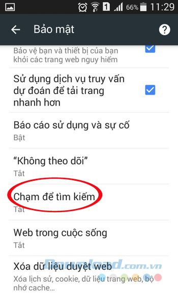 Tìm kiếm bằng chạm