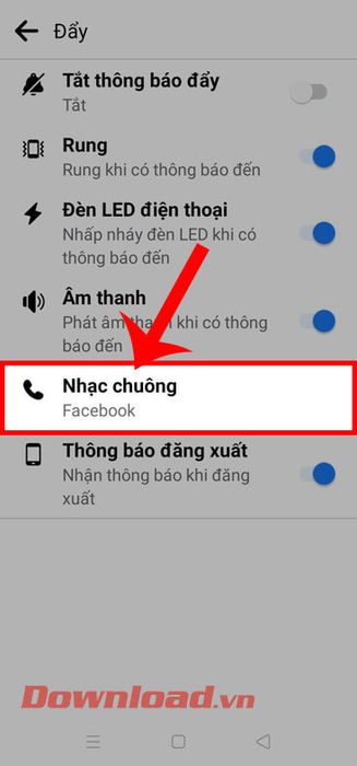 Chọn mục Nhạc chuông