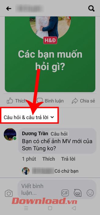 Chạm vào phần Câu hỏi & câu trả lời?