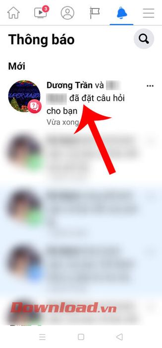 Thông báo về câu hỏi của bạn bè