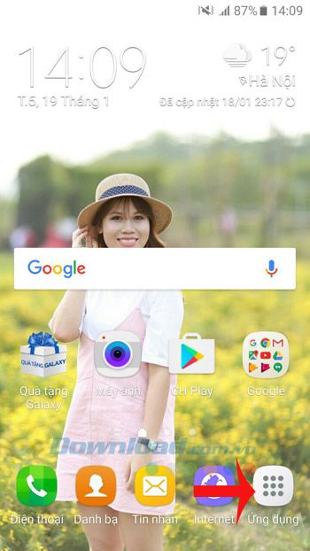 Màn hình chính của điện thoại Android