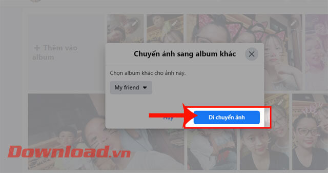 Bấm vào nút Di chuyển ảnh