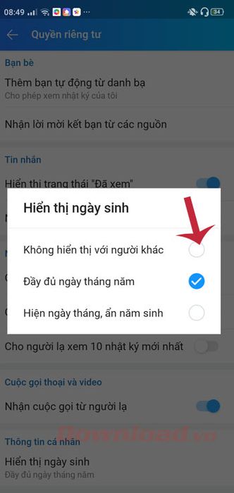 Che giấu ngày sinh