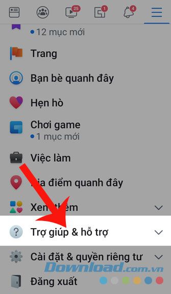 Chọn mục Trợ giúp & hỗ trợ.