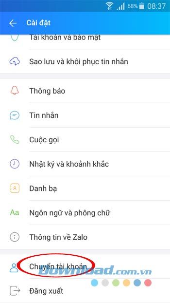 Chuyển đổi tài khoản