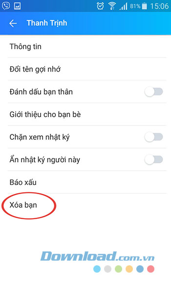 Xóa kết bạn