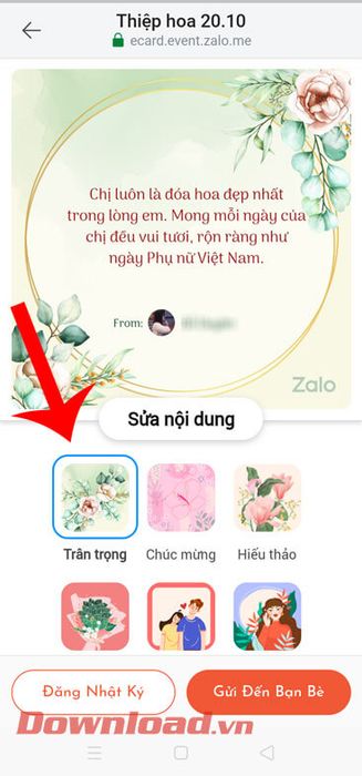 Chọn mẫu thiệp