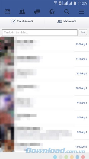 Giao diện trò chuyện của Facebook Messenger