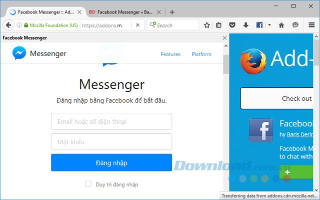 Đăng nhập Facebook Messenger