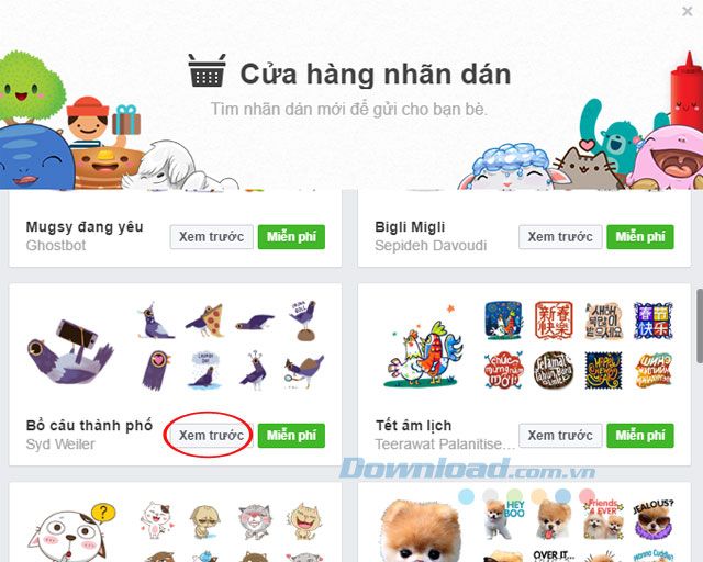 Gian hàng nhãn dán