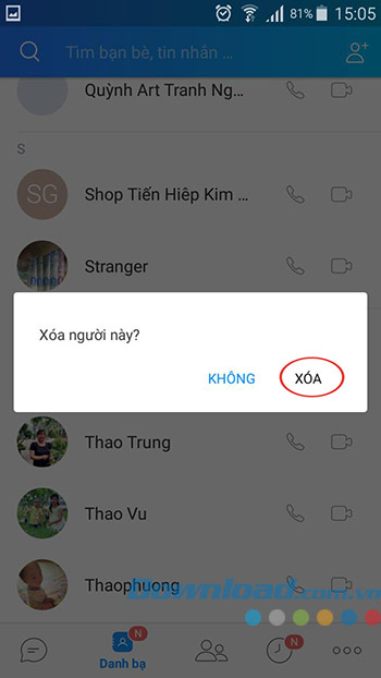 Xác nhận loại bỏ bạn