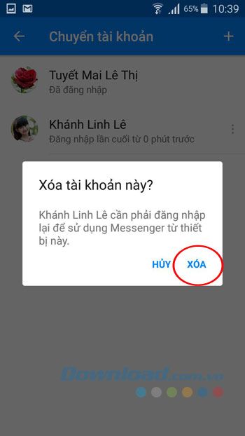 Xác nhận xóa tài khoản