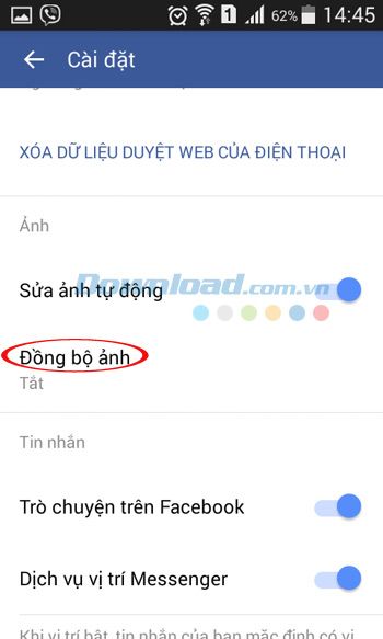 Đồng bộ hình ảnh trên Facebook