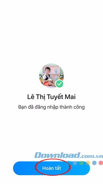 Hoàn tất đăng nhập