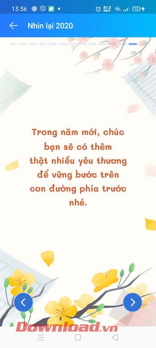 Tin nhắn chúc mừng từ Zalo