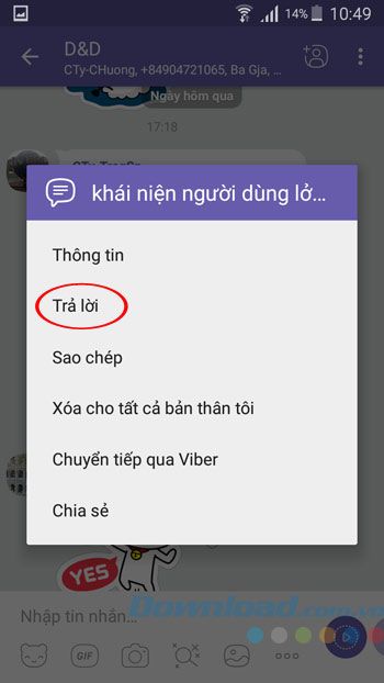 Phản hồi tin nhắn