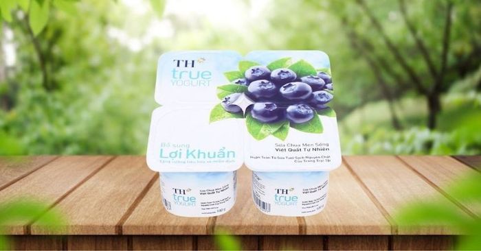 Lốc 4 hộp sữa chua trái cây TH true YOGURT vị việt quất 100g (từ 1 tuổi)