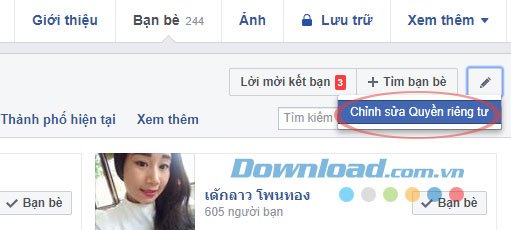 Chỉnh sửa cài đặt riêng tư trên Facebook