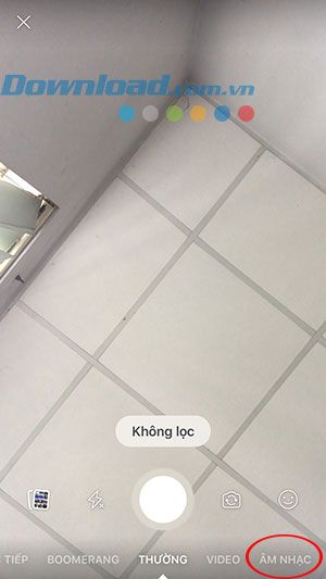 Chọn tab thêm âm nhạc