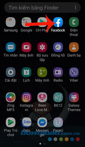 Mở ứng dụng Facebook