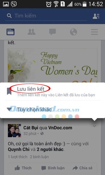 Lưu liên kết trên Facebook