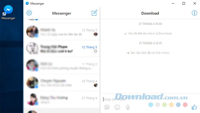 Giao diện của Facebook Messenger