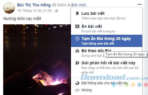 Ẩn bài viết tạm thời