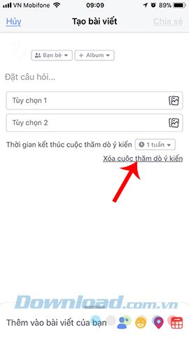 Thêm hình ảnh vào ý kiến thăm dò trên Facebook