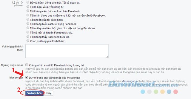 Deactivate Facebook