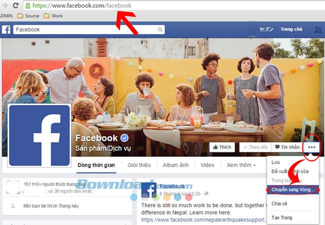 Hướng dẫn xem Fanpage của Facebook bản Việt Nam