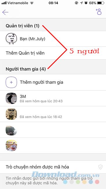 Danh sách thành viên trong nhóm