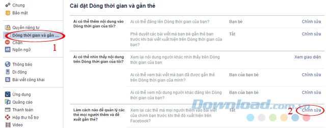 Dòng thời gian và Gắn thẻ