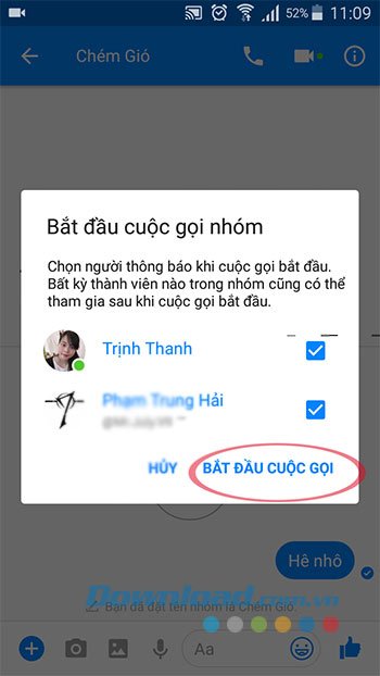 Khởi đầu cuộc gọi