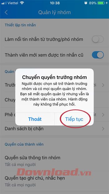 Xác nhận bổ nhiệm trưởng nhóm