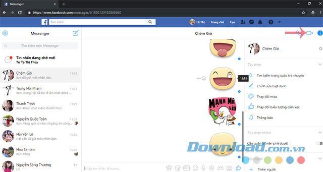 Thực hiện cuộc gọi video nhóm trên Facebook Messenger