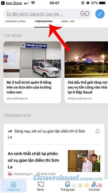 Mục Trending trên Lotus