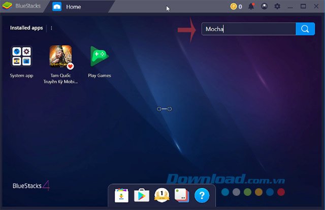 Tìm kiếm ứng dụng Mocha trên BlueStacks