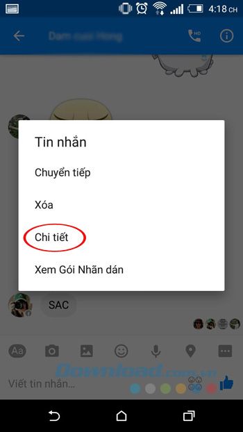 Xem chi tiết tin nhắn