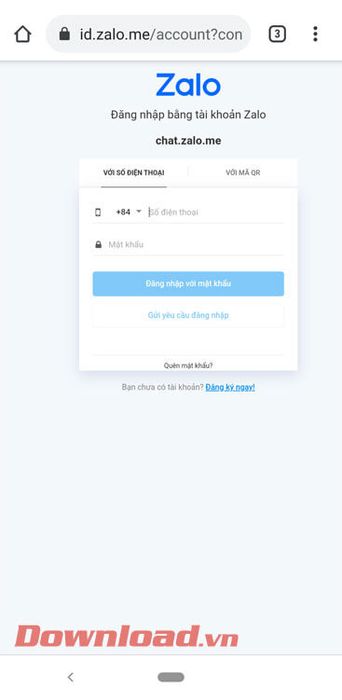 Đăng nhập vào Zalo