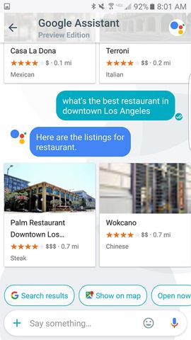 Kết quả từ Google Assistant