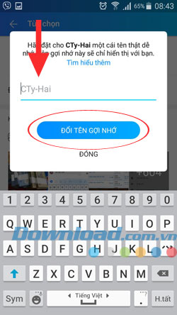 Đổi tên gợi nhớ Zalo