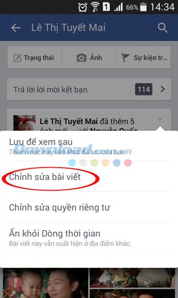 Sửa đổi bài viết đã đăng