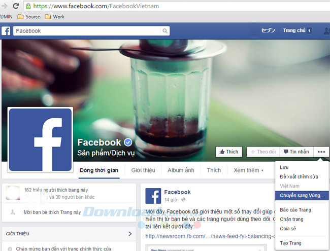 Hướng dẫn xem Fanpage của Facebook bản Việt Nam