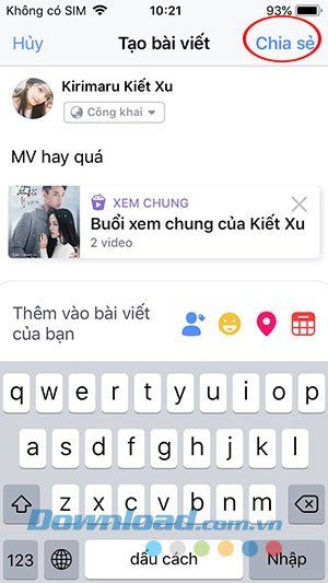 Chia sẻ buổi xem chung