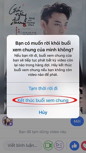 Kết thúc buổi xem