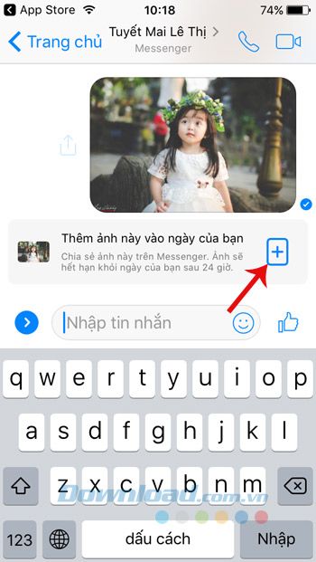 Thêm ảnh vào ngày của mình