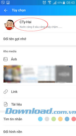 Đổi tên gợi nhớ Zalo