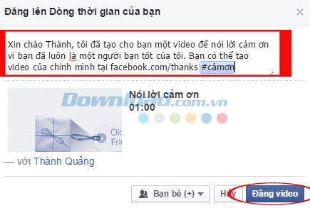 Cách làm video 'cảm ơn' trên Facebook