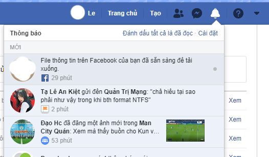 Giao diện chính của Facebook