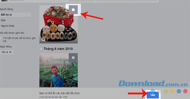 Đánh dấu vào ô vuông